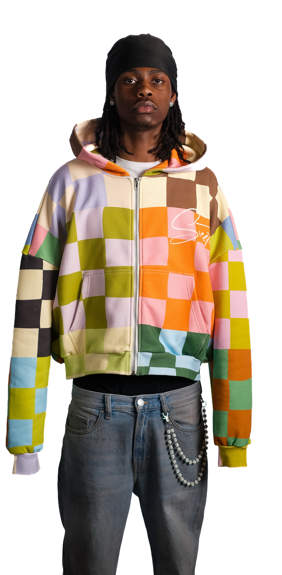 CHECKERBOARD ZIP-UP